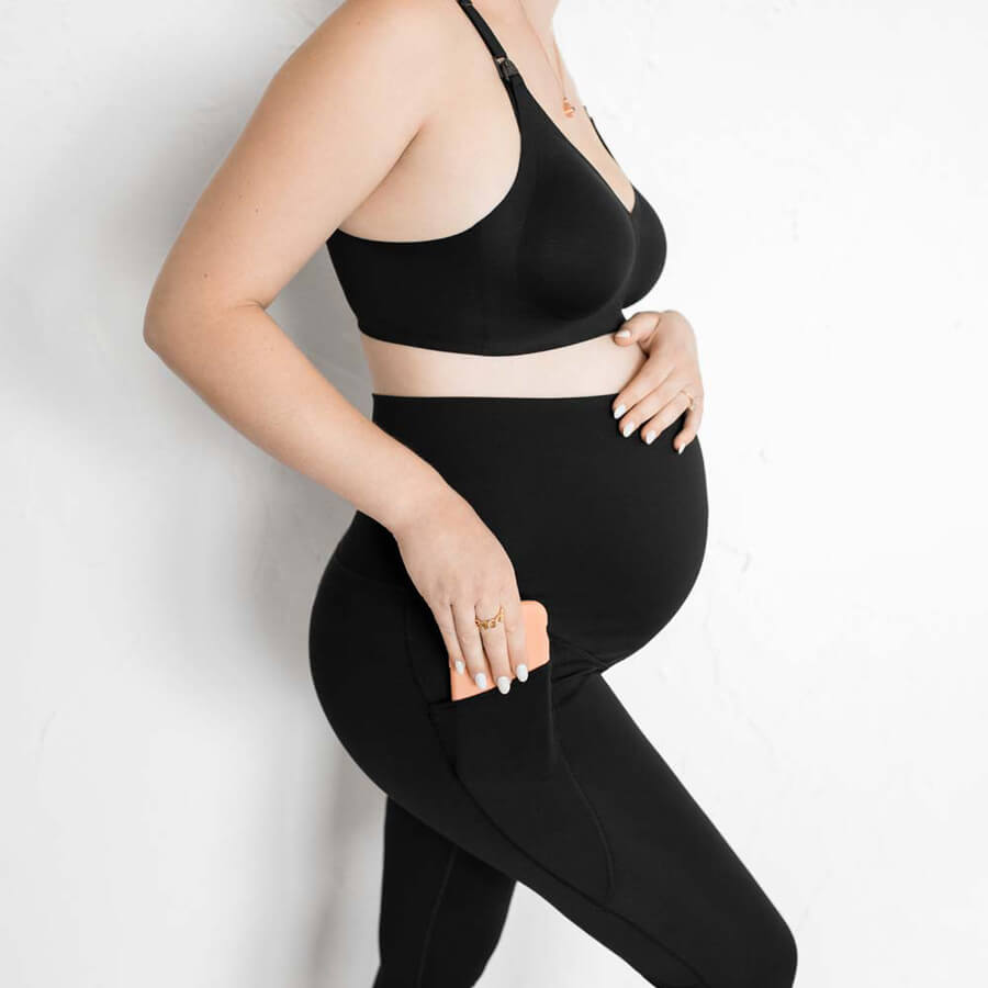 Black Maternity Sports Legging  Maternity leggings, Pregnant